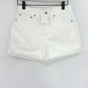 NWT J. Crew Womens Optic White Wash Solid Zip Fly Classic Denim Short Size 24